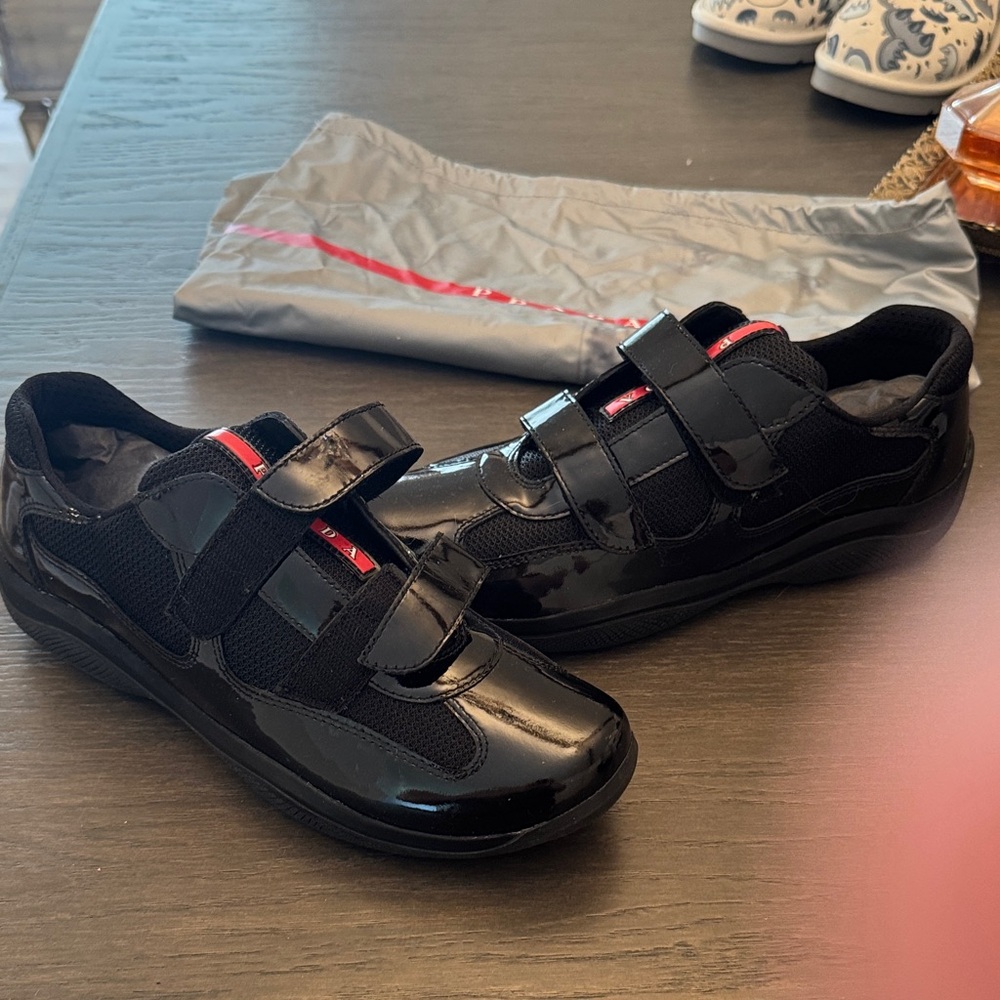 Prada Black Patent Leather Sneakers